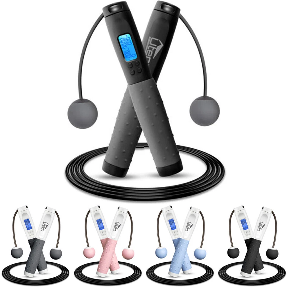 Fitness Springseil mit Zähler Erwachsene Sprungseil Hüpfseil Seilspringen - Bild 1 von 1