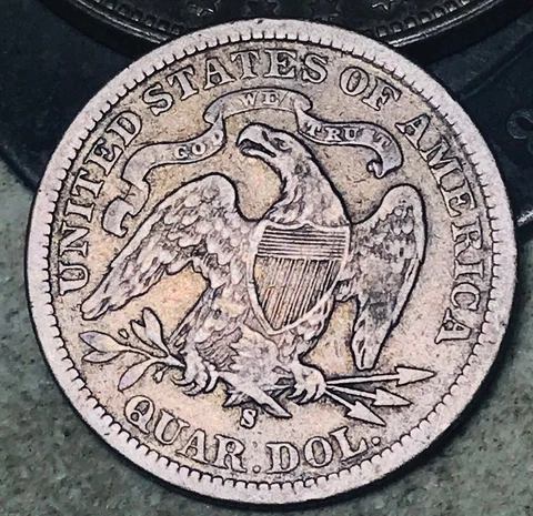 1877 S Seated Liberty Quarter 25C Ungraded Choice 90% Silver US Coin CC18549 Cover