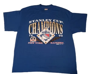 XL 1994 NHL Stanley Cup Championship Hockey Camiseta Azul New York Rangers De Colección - Imagen 1 de 8