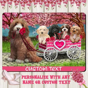 Cockapoo Dog Floor Mat Personalized Pet Door Mat Valentine Day NWT - Picture 1 of 46