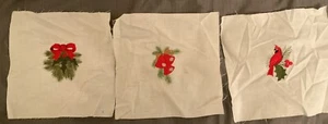 Quilt blocks 9 inch Christmas scenes Cardinal bells Wreath Machine Embroidery - Picture 1 of 4