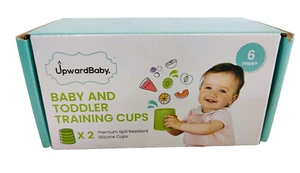 Silicone Training Cup for Infants Kids Mini Open Drinking Toddler Cups 2Pcs - Picture 1 of 4