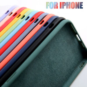 Per iPhone 13 Pro Max 12 11 XS XR 7 8 Plus Slim Full Cover Liquid Silicone Case