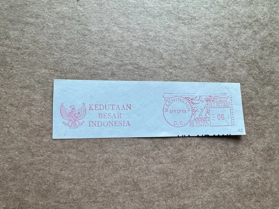 US Thematic Meter Cut-Piece (F02) +958 Indonesian Natl Emblem +PB#326967 DC - Image 1 of 1