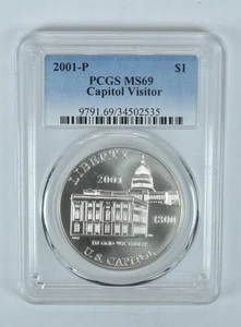2001-P Capitol Visitor Commemorative Dollar MS69 PCGS Blue Label *1207 - Picture 1 of 5