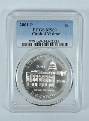 2001-P Capitol Visitor Commemorative Dollar MS69 PCGS Blue Label *1207 - Image 1 of 4