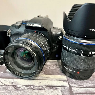 OLYMPUS E-420 Digital SLR Camera w/ Two Zuiko Lenses: 14-42mm & 40-150mm! - Image 1 of 4