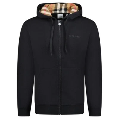 Sudadera con capucha negra con logotipo de Burberry para hombre talla pequeña Foto 1 de 4