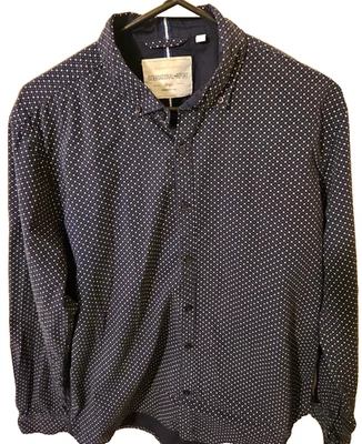 International Report Mens XXL Button Casual Long Sleeve Geo Shirt Navy Blue MR - Image 1 of 4
