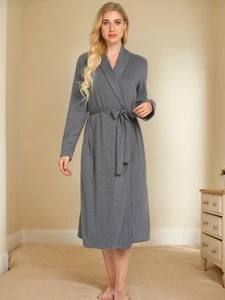 Tied Lounge Nightgown with Pockets - Picture 1 of 10