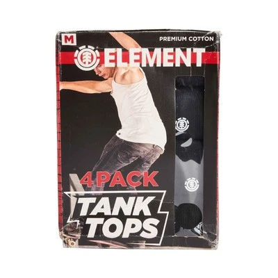 Paquete de 4 camisetas sin mangas negras Element para hombre (S01) Foto 1 de 4