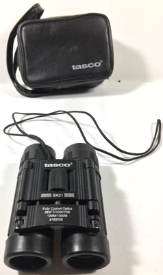 Tasco Binoculars 8x21 Model 165RB 367FT/1000YDS With Case (Broken Zipper) - Image 1 of 4