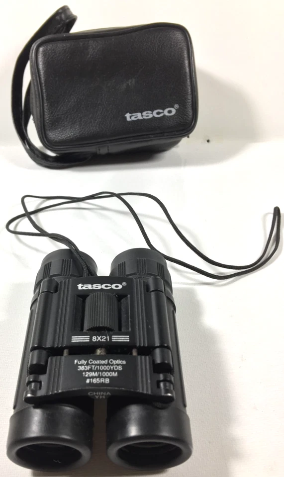 Tasco Binoculars 8x21 Model 165RB 367FT/1000YDS With Case (Broken Zipper) - Image 1 of 4