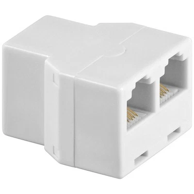 Goobay ISDN Adapter [1x RJ12-Buchse - 2x RJ12-Buchse]  Weiß - Bild 1 von 2