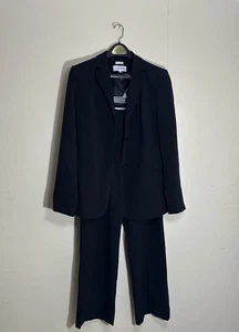 Calvin Klein Damen Polyester Viskose Stretch Hose 8 Anzug Einfarbig Schwarz 2-teilig - Bild 1 von 10
