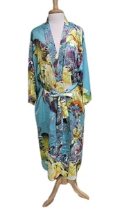 NATORI Private Luxuries Tropical Floral Print KIMONO ROBE Size Medium - Picture 1 of 13