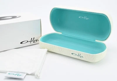 OAKLEY Estuche para Gafas Blanco Turquesa Carcasa Dura XX Grande Dama Raro Conjunto Completo Bolsa Foto 1 de 4