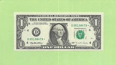 1995* ..UNCIRC $1  D 0513 8479 *  .... 1995 $1  D-*       STAR NOTE      FRN - Image 1 of 2