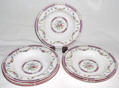 Antique 6~ SPODE COPELAND'S CHINA Gilman Collamore Floral Motif *SOUP BOWLS 8" - Image 1 of 4