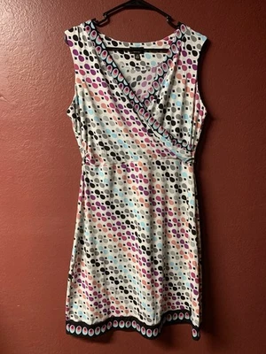 Nichole Miller Women's Polka Dot Draped Dress Size L - Image 1 of 2