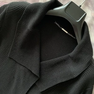 $700 BARBARA BUI (S) Zip Belt Cotton Silk Shawl Jacket Cardigan. Black. Rpc - Picture 1 of 7