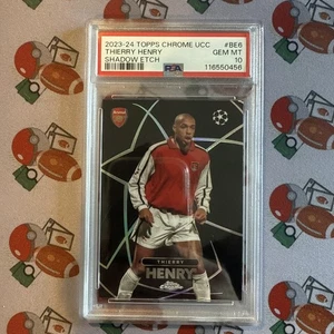 2023-24 Topps Chrome UEFA Thierry Henry Shadow Etch #BE-6 Arsenal PSA 10 - Picture 1 of 2