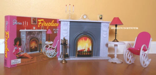 GLORIA CASA DE MUÑECAS MUEBLES BARBIE Tamaño CHIMENEA Juego con Silla y Mesa (96006) Foto 1 de 1