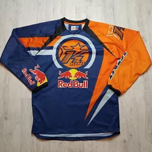 Kini Red Bull Motocross Jersey Size L Blue Orange Men's Vintage Racing Shirt - Picture 1 of 11