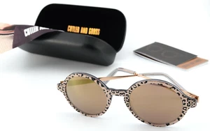 Cutler and Gross London Sunglasses Ladies 1172 Ple 46-21 145 Round Gold Leo New - Picture 1 of 9