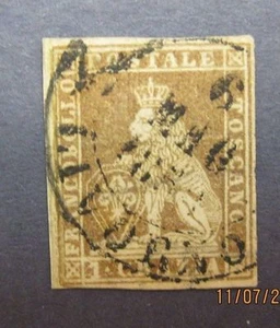 Italy16,Italy stamp,Tuscany Scott 4a, F-VF used, Cat. $180.00 - Picture 1 of 2