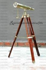 18 Inch Solid Brass Polish Working Telescope W/Brown Wooden Tripod Stand Gift
