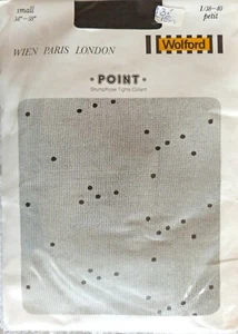Wolford Small Size Vintage Point Spotted Tights in Black - Picture 1 of 2