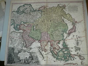 Asiae,generalmap,anno 1720, Homann Coppermap, edited by J.B.Homann, anno 1720, - Picture 1 of 8