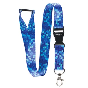Mehrfarbiges BLAUES MOSAIK Schlüsselband Halsband mit Karte/Abzeichenhalter oder Schlüsselring - Bild 1 von 6