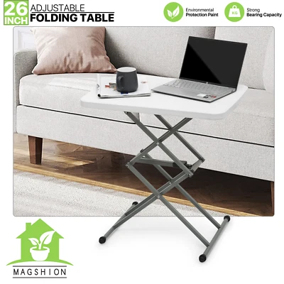 Folding Adjustable Portable Height TV Tray Lifting Sofa Laptop Desk Dinner Table - Image 1 of 4