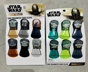 Star Wars - The Mandalorian Baby Yoda Themed 12 Magnetic Bag Clips Brand New! - Picture 1 of 3