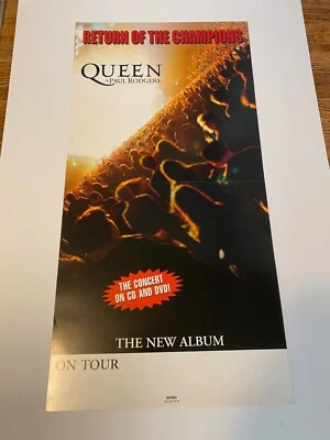 QUEEN + PAUL RODGERS "Return Of The Champions" 61cm x 30cm Promo Display Flat - Image 1 of 2