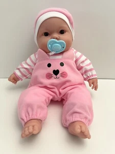 Berenguer Realistic Baby Doll Pink Girl Cat Outfit Brown Eyes Pacifier JC Toys - Picture 1 of 15