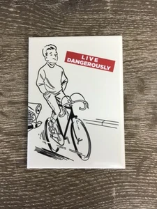 Live Dangerously - Retro Bicycle Fridge Magnet  - Picture 1 of 1