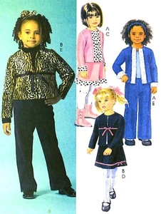 WOW! GIRLS FUR TRIM JACKET, PULL-ON SKIRT, PANTS SEWING PATTERN 6-8 McCalls 4913 - Picture 1 of 3