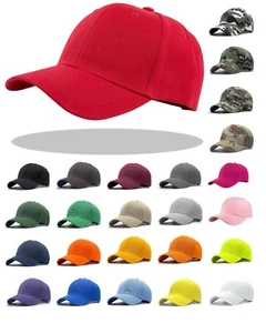 Plain Blank Solid Adjustable Baseball Cap Hats (ship in BOX!) - Picture 1 of 61