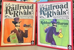 RAILROAD RIVALS BOARD GAME +ROBBER BARON EXPANSION +HOTEL+WATER TOWER Bundle Lot - Picture 1 of 9