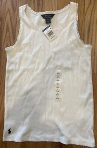 Polo Ralph Lauren Girls Cotton/Modal Lace Trim Tank Top Beige Girls L(12-14) #31 - Picture 1 of 6