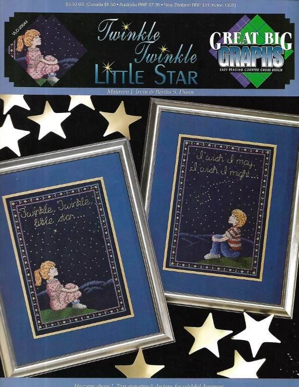 CROSS STITCH TWINKLE TWINKLE LITTLE STAR TOO CUTE CHARTS!!! - Image 1 of 1
