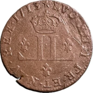 FRENCH COLONIES 30 DENIERS D 1713. High Grade. - Picture 1 of 2