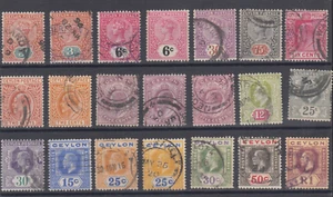 Ceylon Scott 132/210 used. 1893-1912 issues, 21 different, sound, F-VF group - Picture 1 of 1