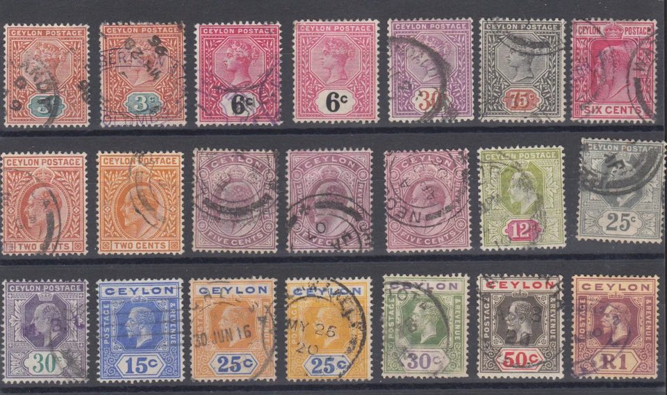 Ceylon Scott 132/210 used. 1893-1912 issues, 21 different, sound, F-VF group - Image 1 of 1