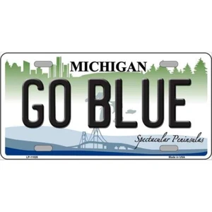 Go Blue Michigan Metal Novelty License Plate Car Auto and Truck - Picture 1 of 1