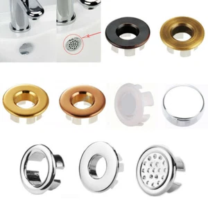 Bathroom Basin Sink Overflow Cover Trim Ring Insert Hole Round Cap Faucet 5/10pc - Bild 1 von 21