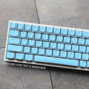 Ball Shape PBT Double Shot Keycaps Gray Blue 117 Keys for Mechanical Keyboards - Picture 1 of 37